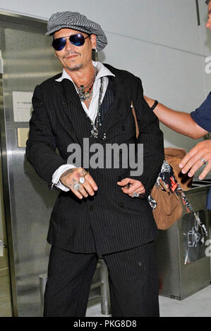 Tokyo, Japon. 13 septembre 2018. Johnny Depp est perçu à l'arrivée à l'Aéroport International de Narita, le 13 septembre 2018 à Narita, Japon. Credit : Geisler-Fotopress GmbH/Alamy Live News Banque D'Images
