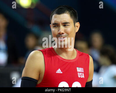 Bari (Italie), 13 Septembre 2018 : durant le réchauffage du bassin C correspondent à l'Australie contre l'USA au volleyball FIVB Championnat du monde masculin 2018. Credit : NICOLA MASTRONARDI/Alamy Live News Banque D'Images