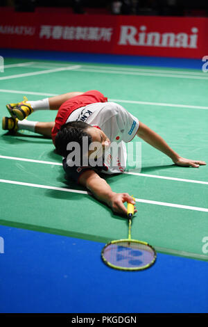 Général Sports Plaza Mori Musashino, Tokyo, Japon. 13 Sep, 2018. Kenta Nishioka (JPN), le 13 septembre 2018 - Badminton : Daihatsu Japon Yonex Open 2018 2ème tour du tournoi à Musashino Mori général Sports Plaza, Tokyo, Japon. Credit : MATSUO.K/AFLO SPORT/Alamy Live News Banque D'Images
