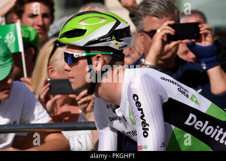 Scott Davies de l'équipe de Dimension Data à l'OVO Energy Tour of Britain course à vélo, stade 8, Londres, Royaume-Uni. Banque D'Images