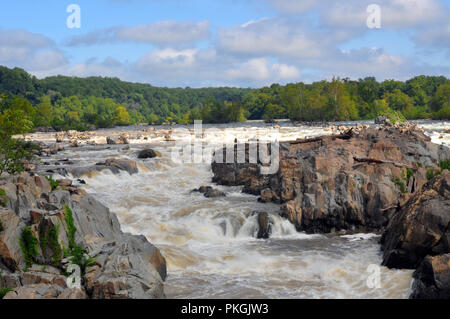 Une vue sur les chutes à Great Falls Park en Virginie Banque D'Images