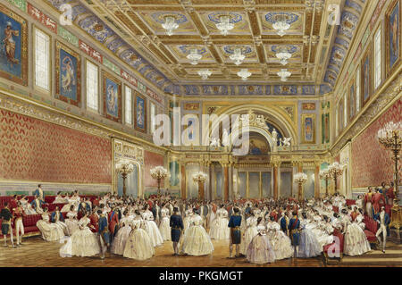 Louis Haghe - la salle de bal du palais de Buckingham 17 Juin 1856 Banque D'Images