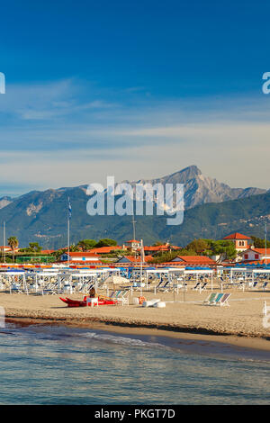 Magnifique vue sur la plage de Forte dei Marmi Banque D'Images