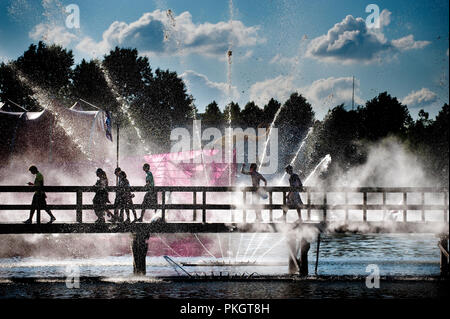 Impressions Ambiance du troisième et dernier jour de la 9e édition de la Tomorrowland à Boom festival (Belgique, 28/07/2013) Banque D'Images