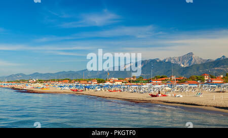 Magnifique vue sur la plage de Forte dei Marmi Banque D'Images