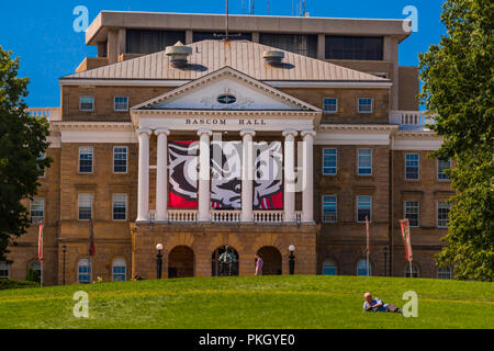 Bascom Hall sur le campus de l'Université du Wisconsin. Banque D'Images