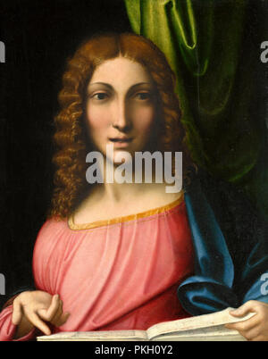 Salvator mundi. En date du : ch. 1515. Dimensions : hors tout : 42,6 x 33,3 cm (16 3/4 x 13 1/8 in.) : 70,6 x 61,4 encadré x 7,3 cm (27 13/16 x 24 3/16 x 2 7/8 in.). Médium : Huile sur panneau. Musée : National Gallery of Art, Washington DC. Auteur : CORREGGIO. Banque D'Images