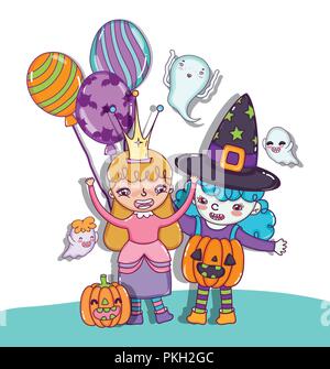 Dessins animés pour enfants et de l'Halloween Illustration de Vecteur