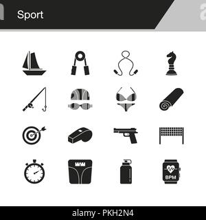 Sport icons. Présentation de la conception, design graphique, application mobile, web design, infographie, l'assurance-chômage. Vector illustration. Illustration de Vecteur