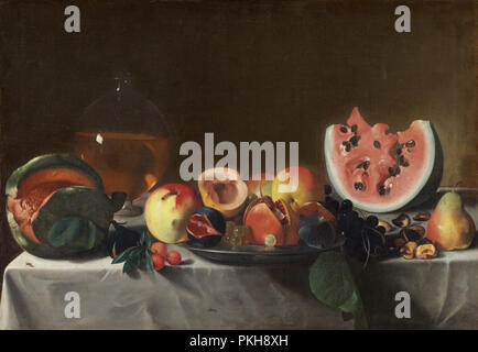 Nature morte avec fruits et carafe. En date du : ch. 1610/1620. Dimensions : hors tout : 50,4 x 71,6 cm (19 13/16 x 28 3/16 in.) : 71,1 x 92,1 encadré x 5,4 cm (28 x 36 1/4 x 2 1/8 in.). Médium : Huile sur toile. Musée : National Gallery of Art, Washington DC. Auteur : PENSIONANTE DEL SARACENI. Banque D'Images