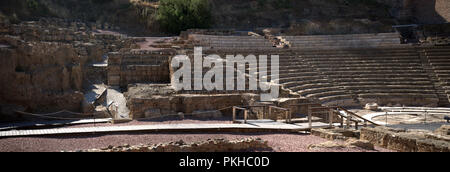 Ruines d'un amphithéâtre romain à Malaga Banque D'Images