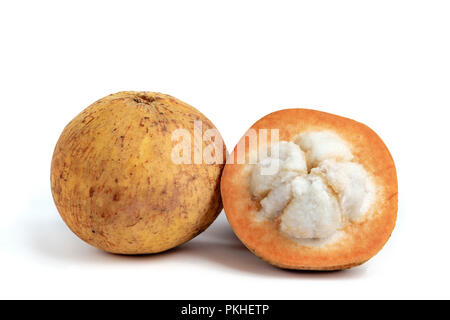 Santol, sentul ou sentol fruits sur fond blanc Banque D'Images