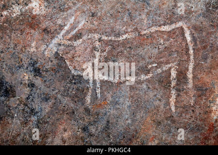 San (Bushmen) peinture rupestre de l'éland antilopes, Northern Cape, Afrique du Sud Banque D'Images