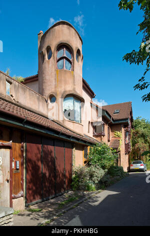 La Cour ou le bas Self-Build Ashley Community un éco-village de St.Werburghs, Bristol, Royaume-Uni. Banque D'Images