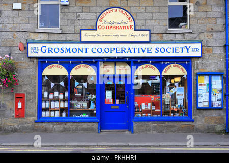 Grosmont Cooperative Society Ltd, la plus ancienne coopérative, Grosmont, North Yorkshire, Angleterre, Royaume-Uni. Banque D'Images