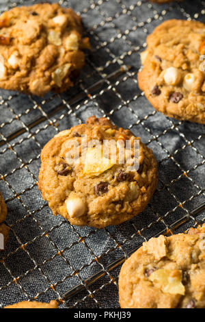 Maison malsaine des cookies avec des bretzels de chocolat avoine Banque D'Images