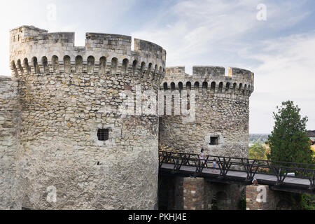 Donjon du 15ème siècle historique - Zindan Gate au Belgrade Kalemegdan Fortress. La Serbie. Banque D'Images