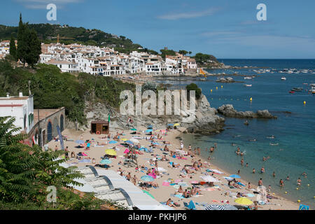 Port Pelegri Platja, l'une des plages de Calella de Palafrugell, Costa Brava, ESPAGNE Banque D'Images