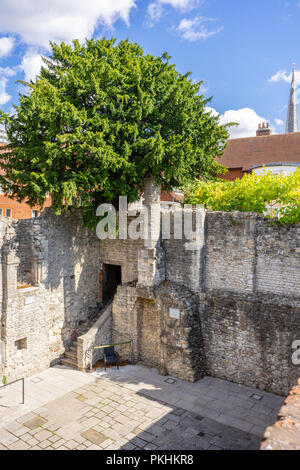 King John's Palace, une maison marchande normande en ruines située dans les remparts de la vieille ville de Southampton, dans la vieille ville, en Angleterre, au Royaume-Uni Banque D'Images