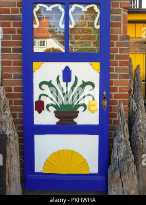 Portes Darßer sculpté avec art de Fischland Darß auf dans Mecklenburg-Vorpommern Banque D'Images