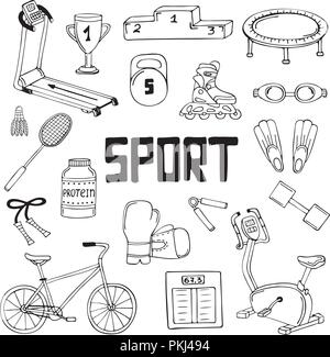 Ensemble d'illustrations vectorielles sport. Dessin au trait. Illustration de Vecteur