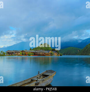 Lugu lake scenery dans la province du Sichuan Banque D'Images