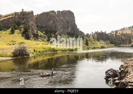 La pêche sur la rivière Missouri, Hardy, Montana, USA Banque D'Images