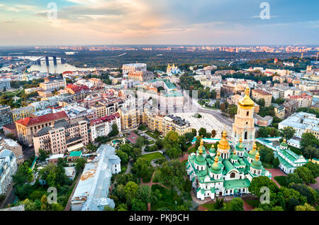 Vue de la Cathédrale Sainte-Sophie à Kiev, Ukraine Banque D'Images