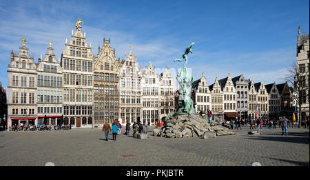 Voir l'historique sur la Grand-place d'Anvers en Belgique Banque D'Images