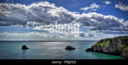 Fr - DEVONSHIRE : vue panoramique de la Manche vu de Barry Head près de Brixham (image HDR) Banque D'Images