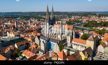 Cathédrale St Peter St Peter ou Dom ou Dom Regensburger, Regensburg, Bavière, Allemagne Banque D'Images