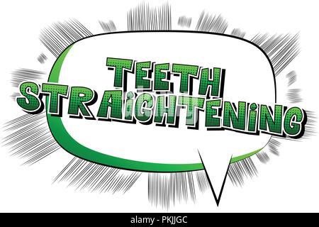 Redressage des dents - Vector illustration comic book style phrase. Illustration de Vecteur