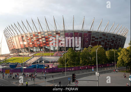 Stade national de Varsovie, Pologne. Après la fin de la Grèce / Pologne match de la Coupe de l'UEFA Euro 2012. Banque D'Images