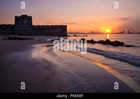 Le Hebei shanhaiguan robinet ancien lever du soleil Banque D'Images