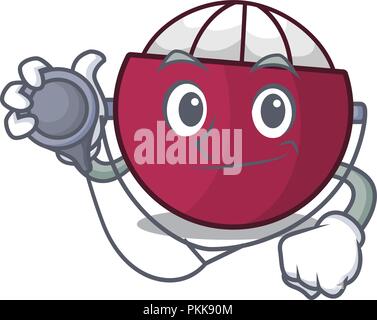 Médecin tropicales caractère isolé de mangoustan sur cartoon Illustration de Vecteur