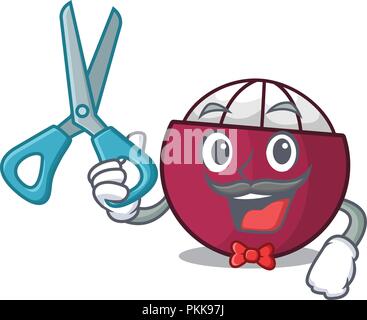 Mangoustan tropical caractère coiffure isolé sur cartoon Illustration de Vecteur