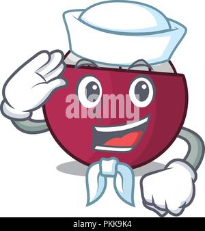 Caractère marin mangoustan tropical isolé sur cartoon Illustration de Vecteur