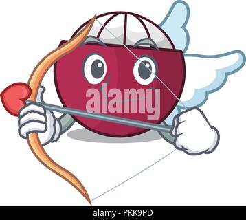 Caractère Cupidon mangoustan tropical isolé sur cartoon Illustration de Vecteur