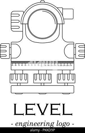 Vector noir et blanc du logo d'un niveau d'activité. La géodésie. Illustration de Vecteur