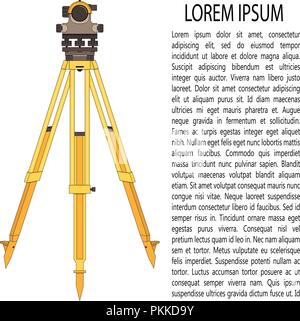 Vector illustration couleur d'un niveau de l'appui. La géodésie. Illustration de Vecteur