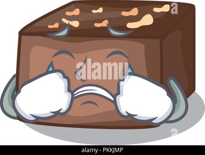 Pleurer des gâteau sucré aux amandes et crème cartoon Illustration de Vecteur