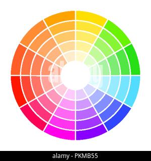 Guide de roue avec de la saturation des couleurs et mettez en surbrillance. Assistant de sélection de couleur Illustration de Vecteur