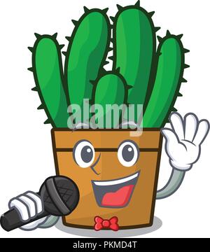 L'euphorbe ésule chant cactus isolé sur Mascot Illustration de Vecteur