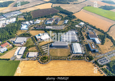 Vue aérienne du parc naturel et industriel, Olfetal, LR Health and Beauty Systems GmbH, Ahlen, Ruhr, Rhénanie du Nord-Westphalie Banque D'Images