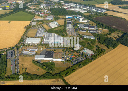 Vue aérienne du parc naturel et industriel, Olfetal, LR Health and Beauty Systems GmbH, Ahlen, Ruhr, Rhénanie du Nord-Westphalie Banque D'Images