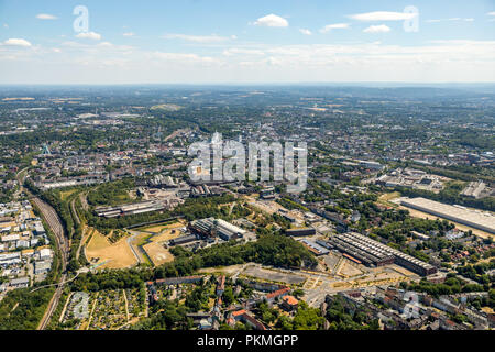 Vue aérienne, Westpark Jahrhunderthalle de Bochum, Bochum, Bochum, Jahrhunderthaus La Culture Ruhr GmbH, Gerard-Mortier-Platz, Bochum Banque D'Images