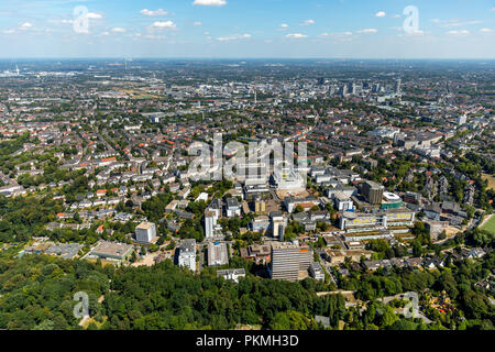 Vue aérienne de l'Hôpital Universitaire de Essen, de Rüttenscheid, à Essen, Ruhr, Rhénanie du Nord-Westphalie, Allemagne Banque D'Images