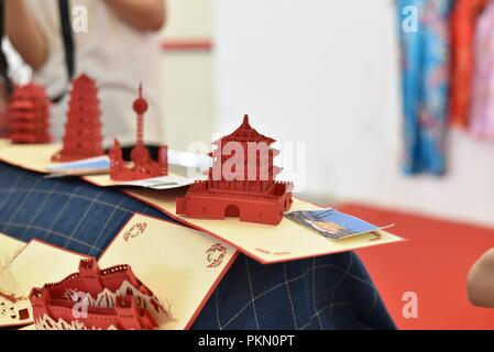 Napoli, Italie. 14Th Sep 2018. croquis de bâtiments traditionnels sont vus pendant le festival.Le Festival dell'Oriente retourne à Naples pour trois jours, à l'exposition ''Mostra d'Oltremare''. Immersion totale dans la culture orientale et les traditions d'un continent sans bornes avec la gastronomie typique, sone/S Banque D'Images