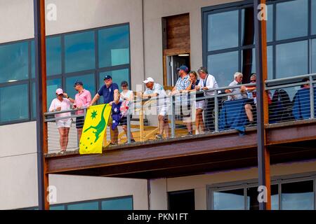 Tryon, USA. 14 septembre 2018. Les spectateurs. Le concours complet Dressage. Jour 4. Les Jeux équestres mondiaux. WEG 2018 Tryon. La Caroline du Nord. USA. 14/09/2018. Credit : Sport en images/Alamy Live News Banque D'Images