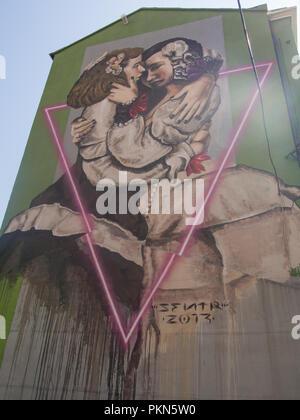 Madrid - l'Espagne, le 2 septembre 2018 L'art de rue de Canido Meninas Banque D'Images